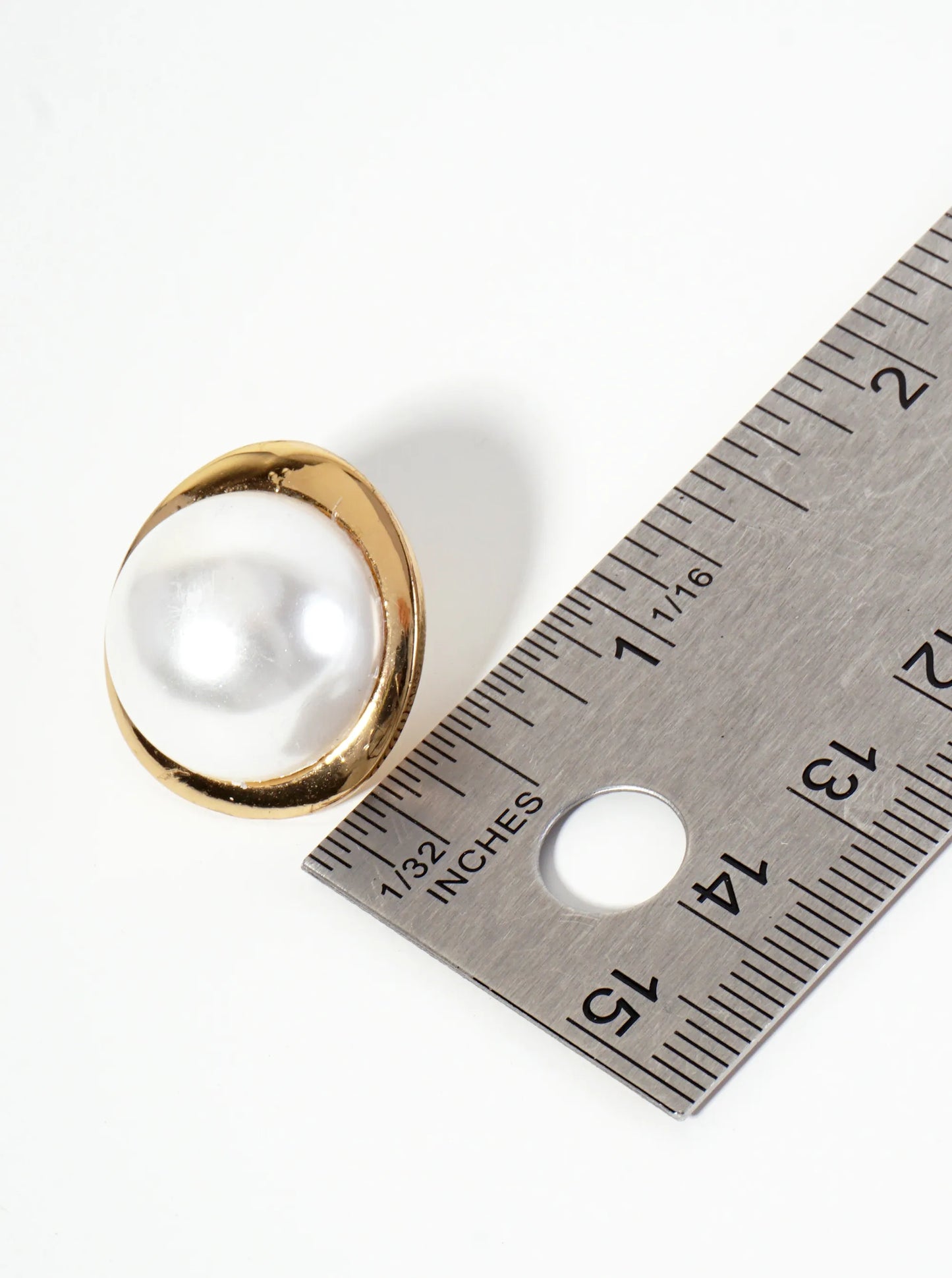 20mm Pearl Button Post Stud Earrings