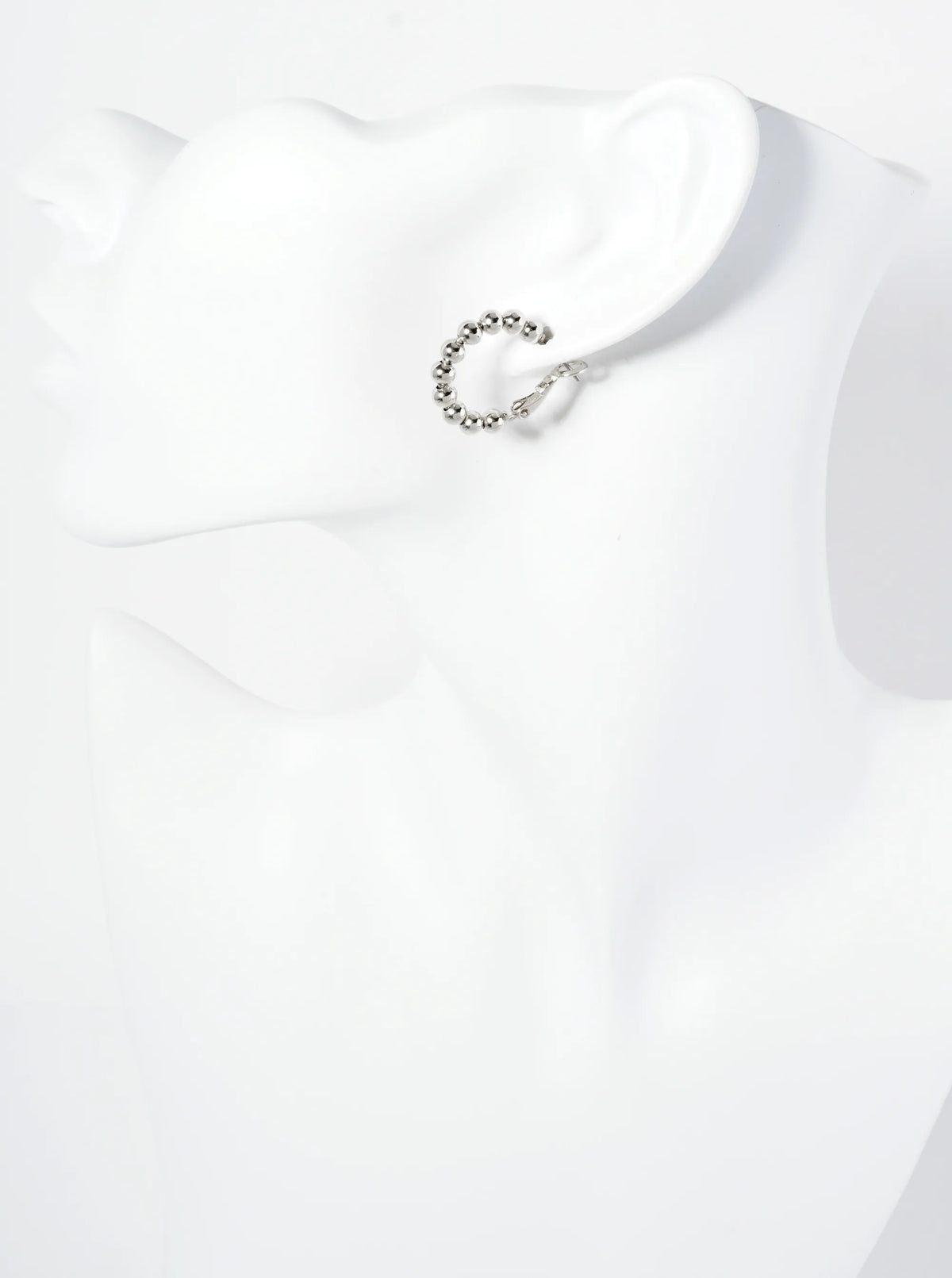 20mm Polished 14K-Gold-Dipped Ball Beaded Latch-Back Hoop Earrings