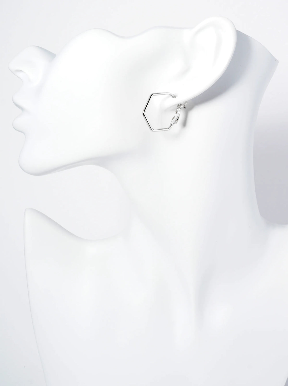 20mm Polished 14K-Gold-Dipped Hexagon Latch Back Hoop Earrings