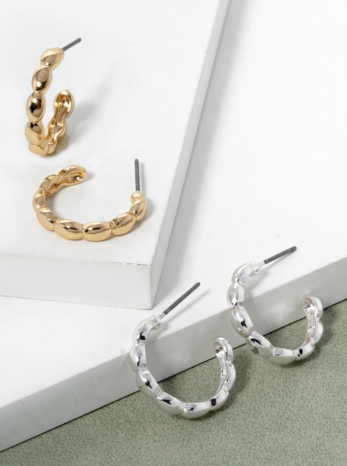 20mm Shiny Ball Hoop Earrings