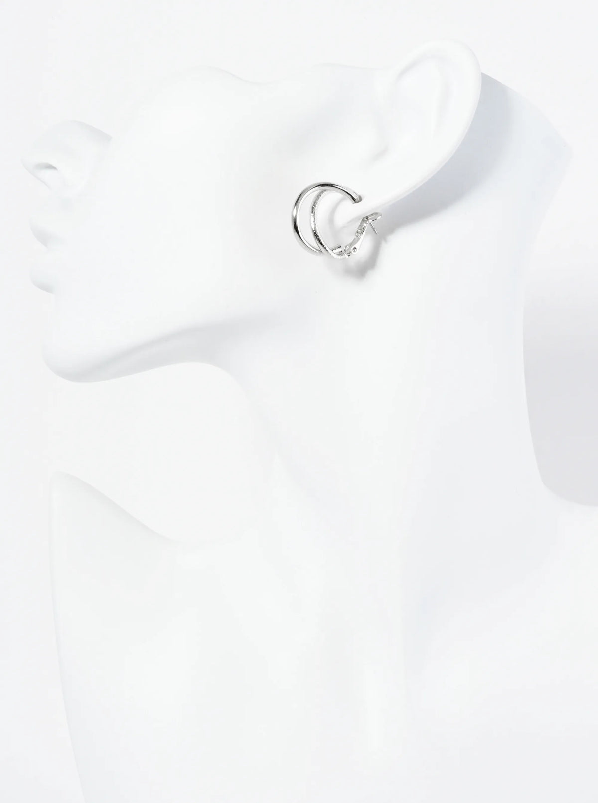 20mm Textured 14K-Gold-Dipped Two Interlocking Latch-Back Hoop Earrings