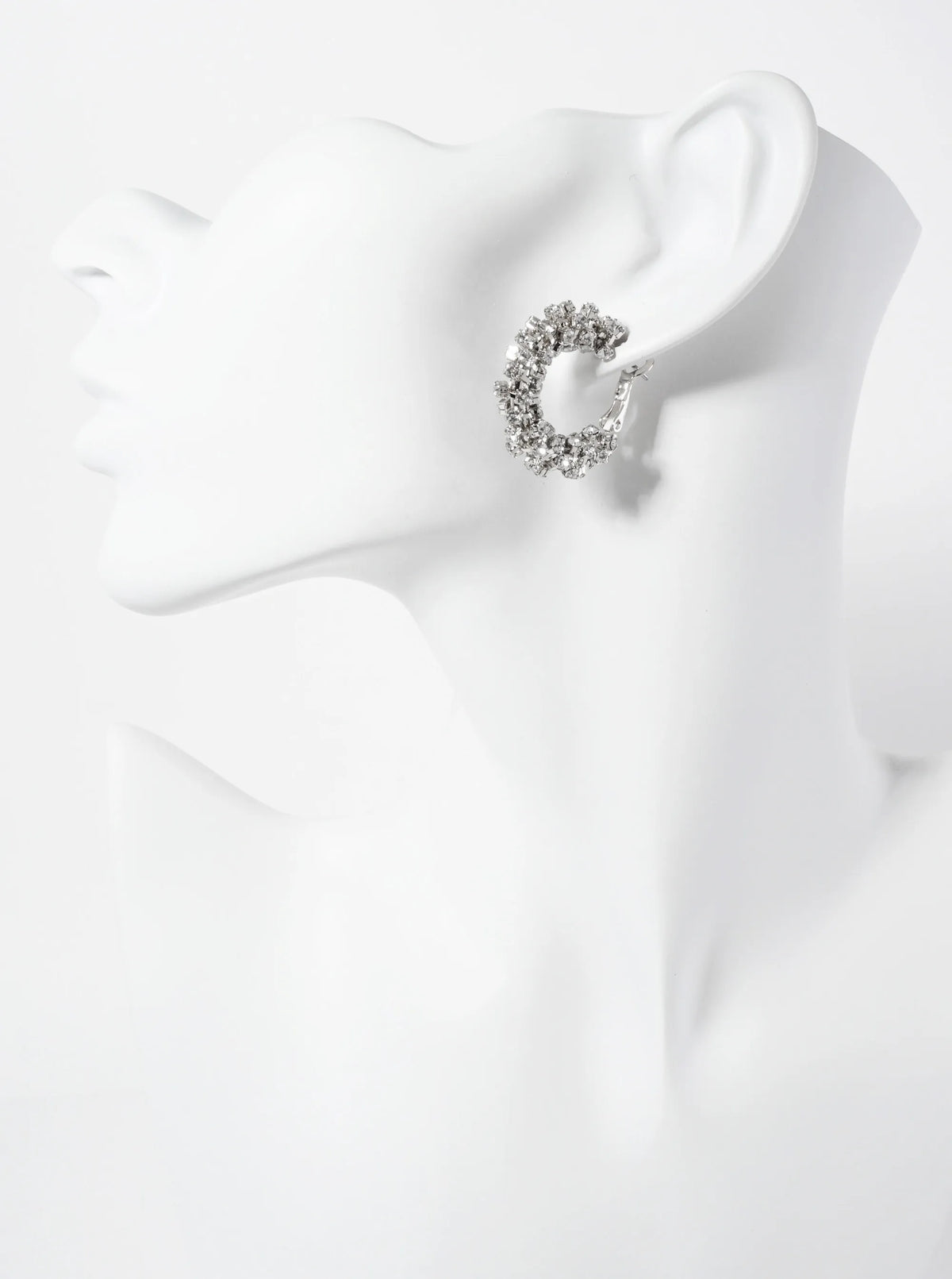 25mm 14K-Gold-Dipped Crystal Wrap Latch-Back Hoop Earrings