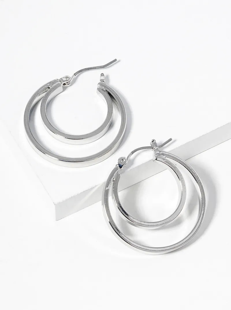 25mm Double Latch Back Hoop Earrings