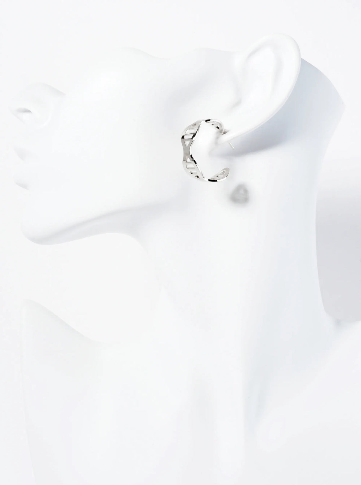 25mm Organic Shape 14K-Gold-Dipped Filigree Open Hoop Earrings