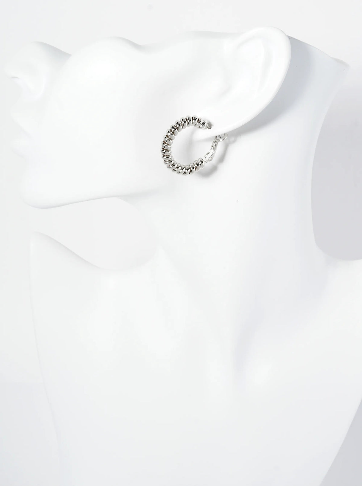 25mm Polished 14K-Gold-Dipped Spiral Latch-Back Hoop Earrings