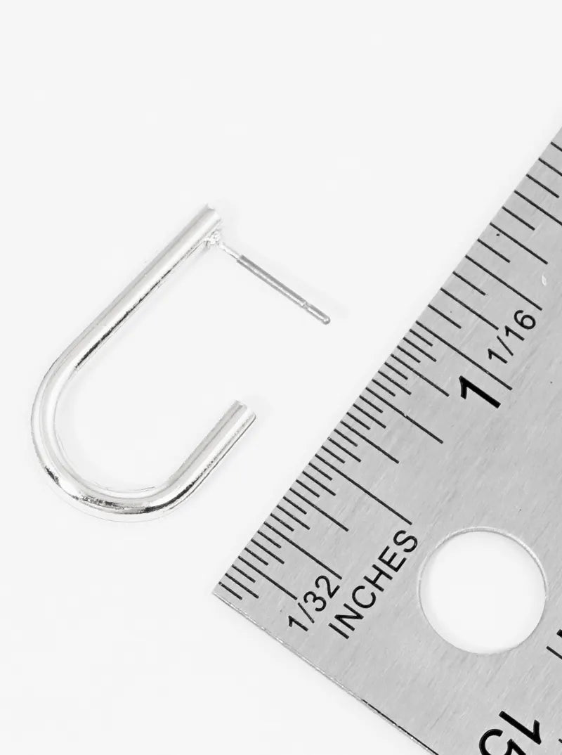 25mm Metal U Shaped Open Hoop Earrings
