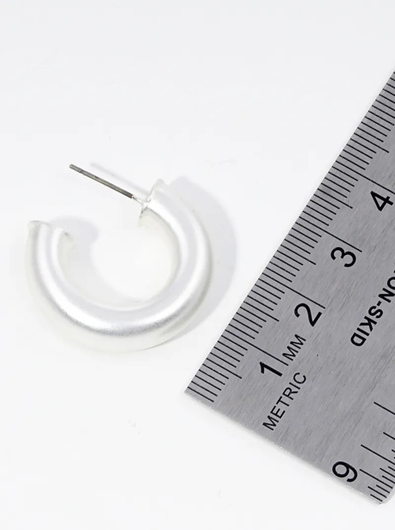 25mm Metallic Hollow Resin Open Hoop Earrings