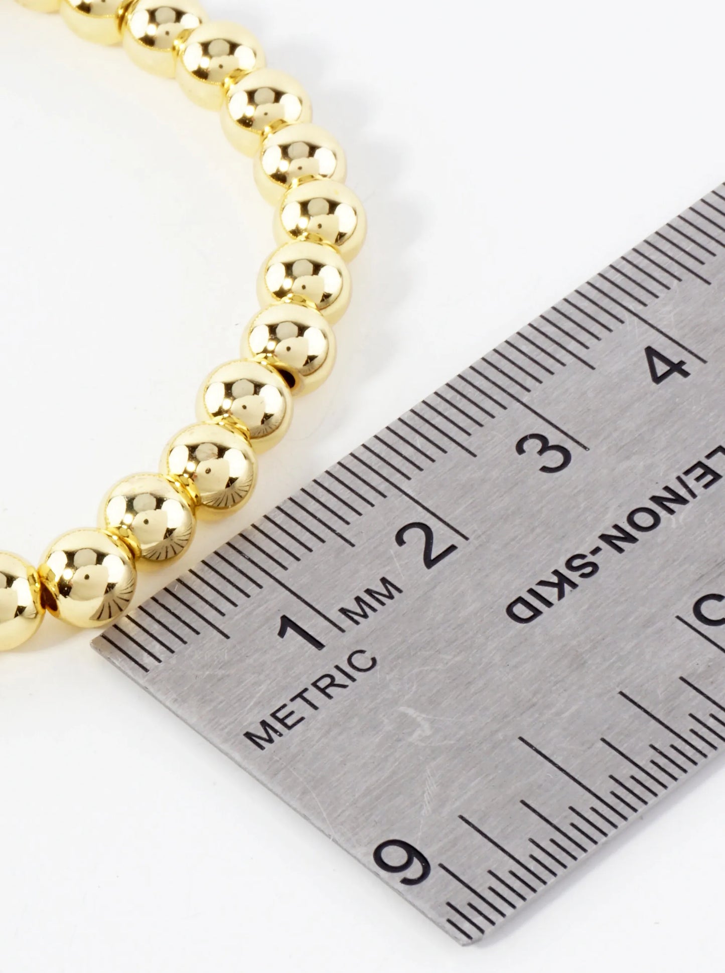 2PC-Set 6mm Stainless-Steel Ball-Beaded Stackable Stretch Bracelet