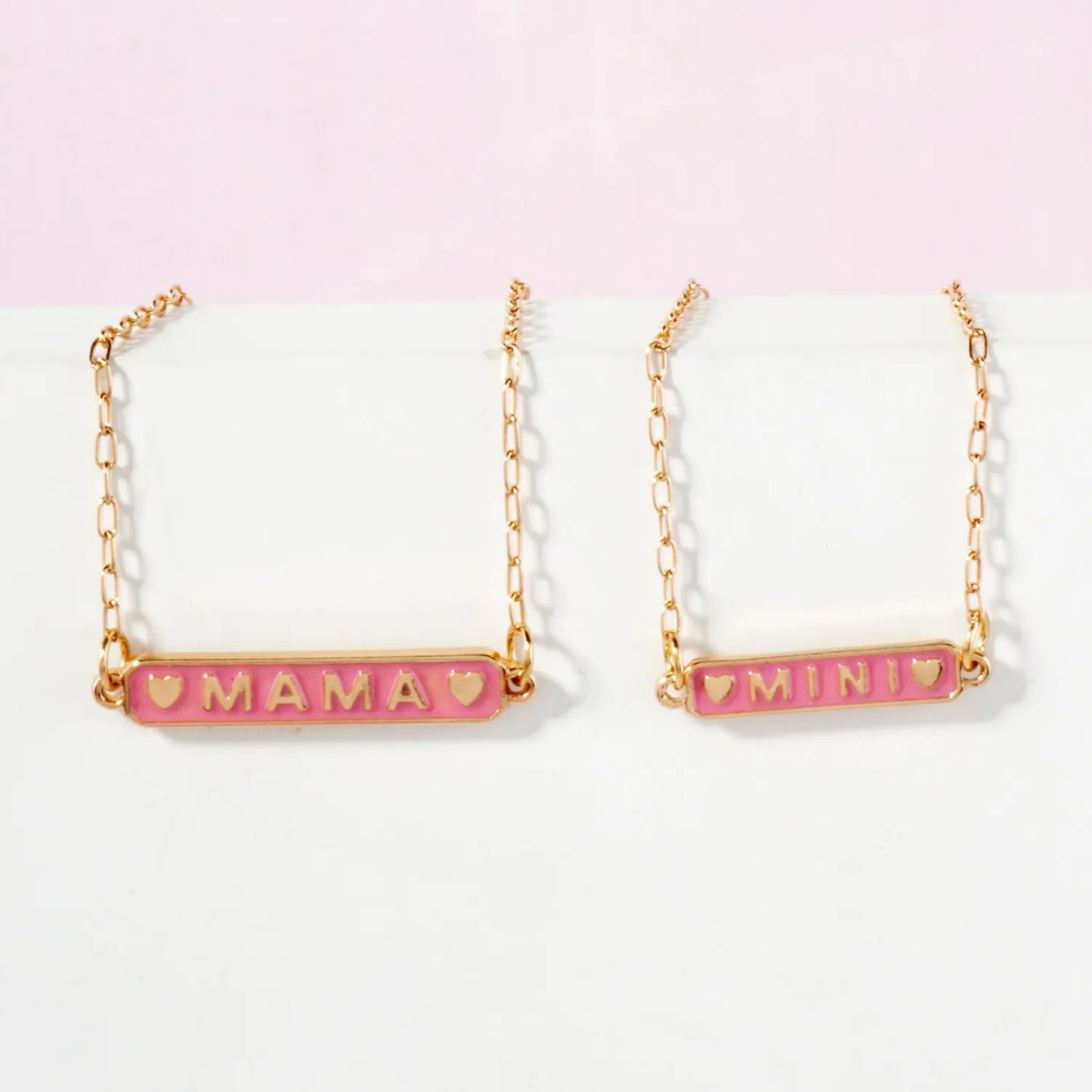2PC-Set Enamel Mini Mama Enamel Nameplate Anklet