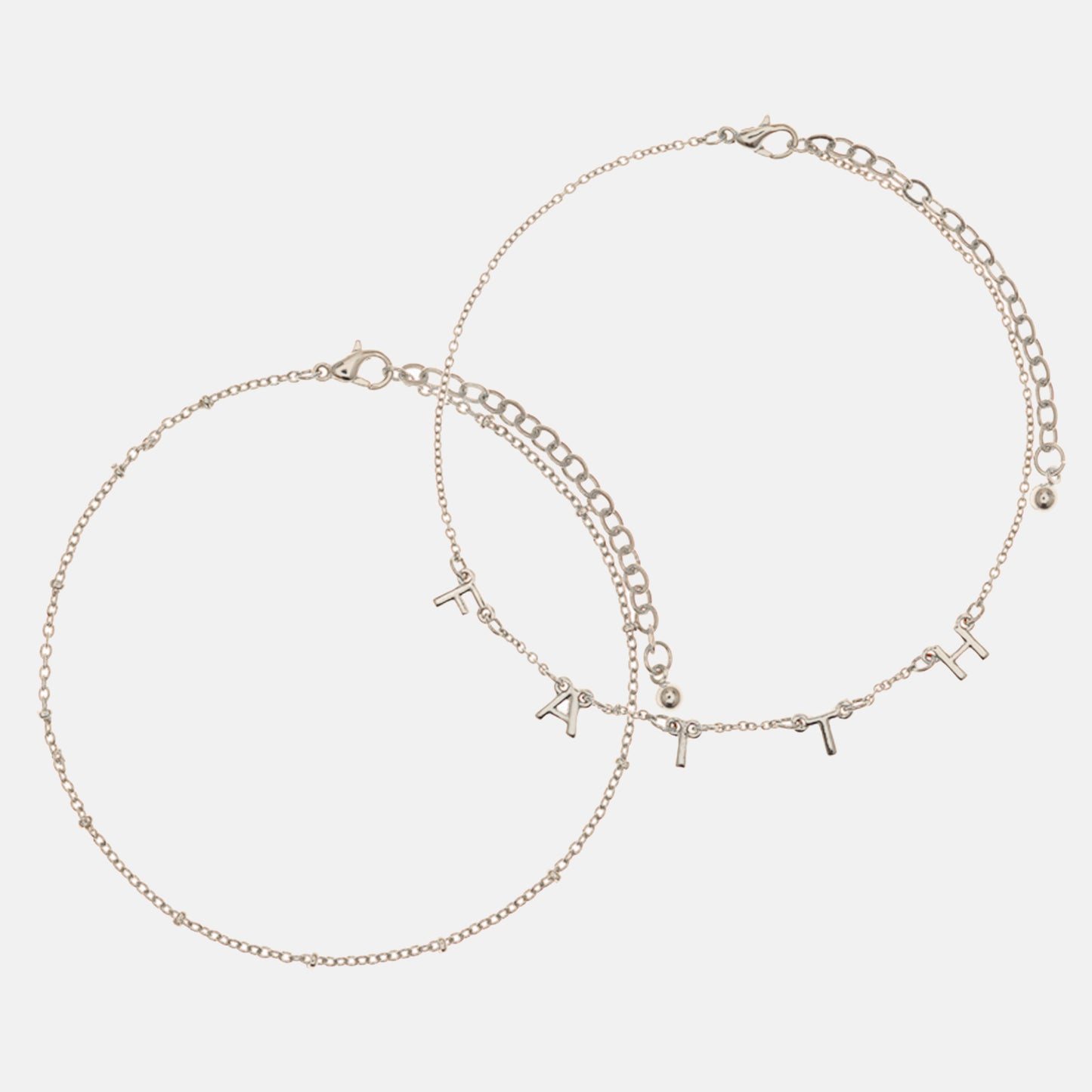 2PC-Set Faith Charm Satellite Chain Anklet