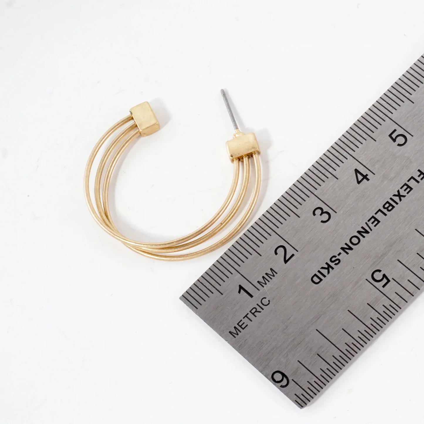 3-Line 30mm Lightweight Open Hoop Earrings