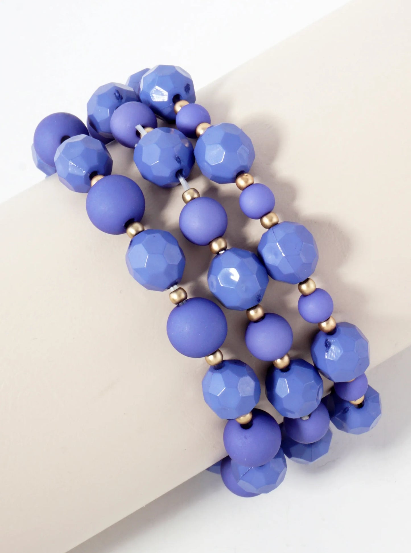 3-PC-Set 10mm Geometric Beaded Stackable Stretch Bracelet