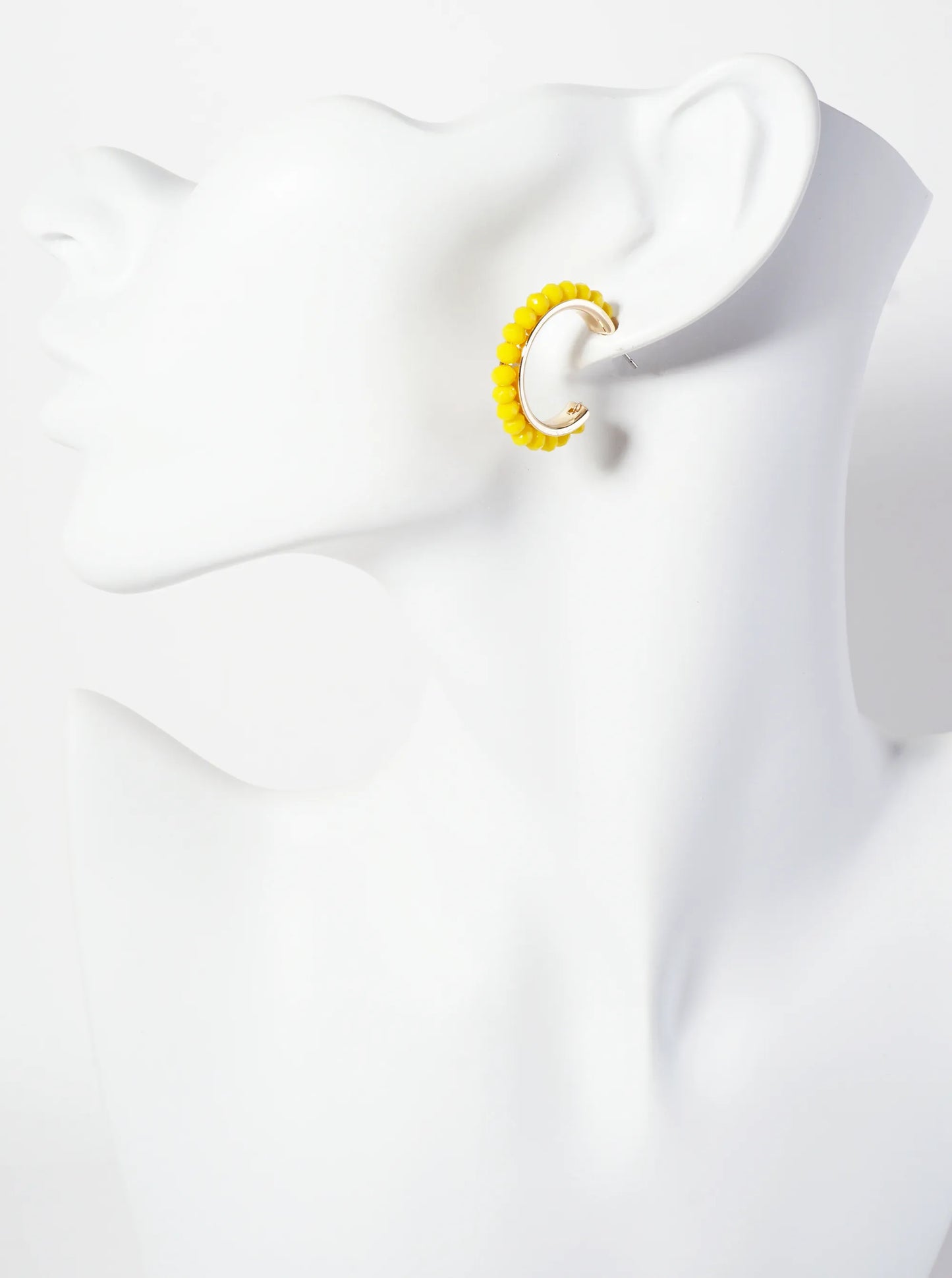 3-PC-Set 15-18-25mm Enamel Faceted-Glass-Beaded Hoop Earrings