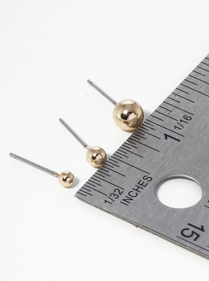 3-PC Set Ball Button Stud Earrings