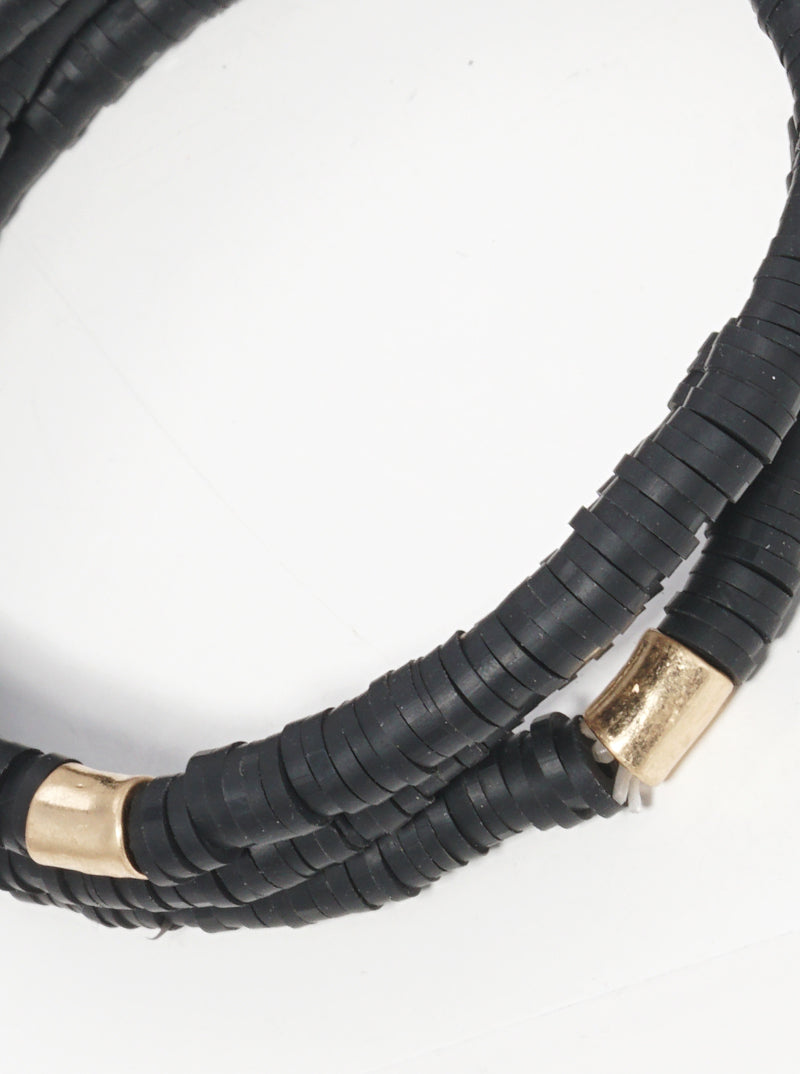 3-PC-Set Clay-Beaded Stackable Stretch Bracelet