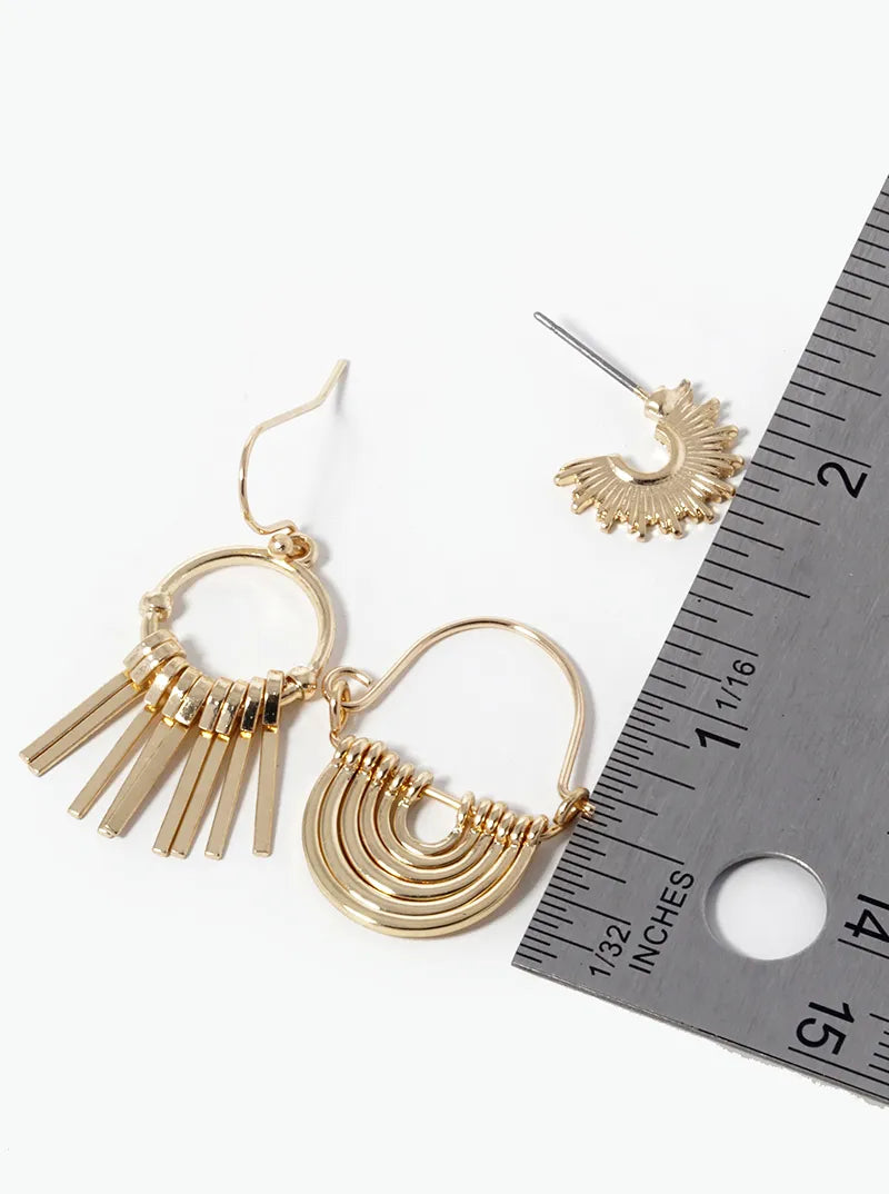 3-Pair Eye Catching Metal Earrings Set