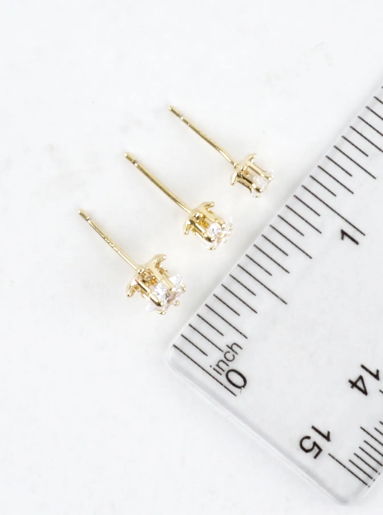 3 Pairs Cubic Zirconia Star Prong Set Earrings Set