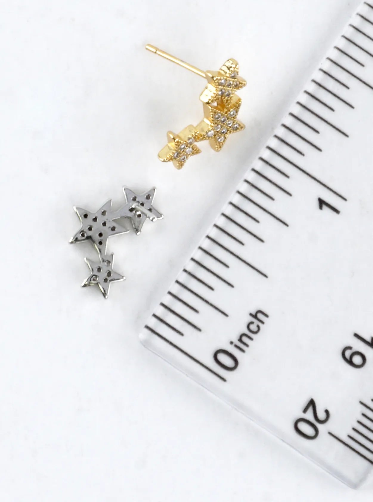 3 Star Cluster CZ Pave Stud Earrings