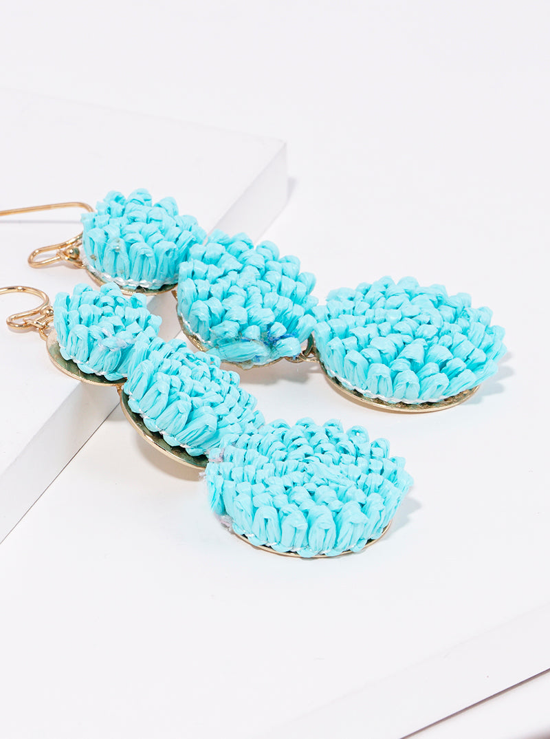 3-tier Graduated Round Raffa Dangle Drop Earrings