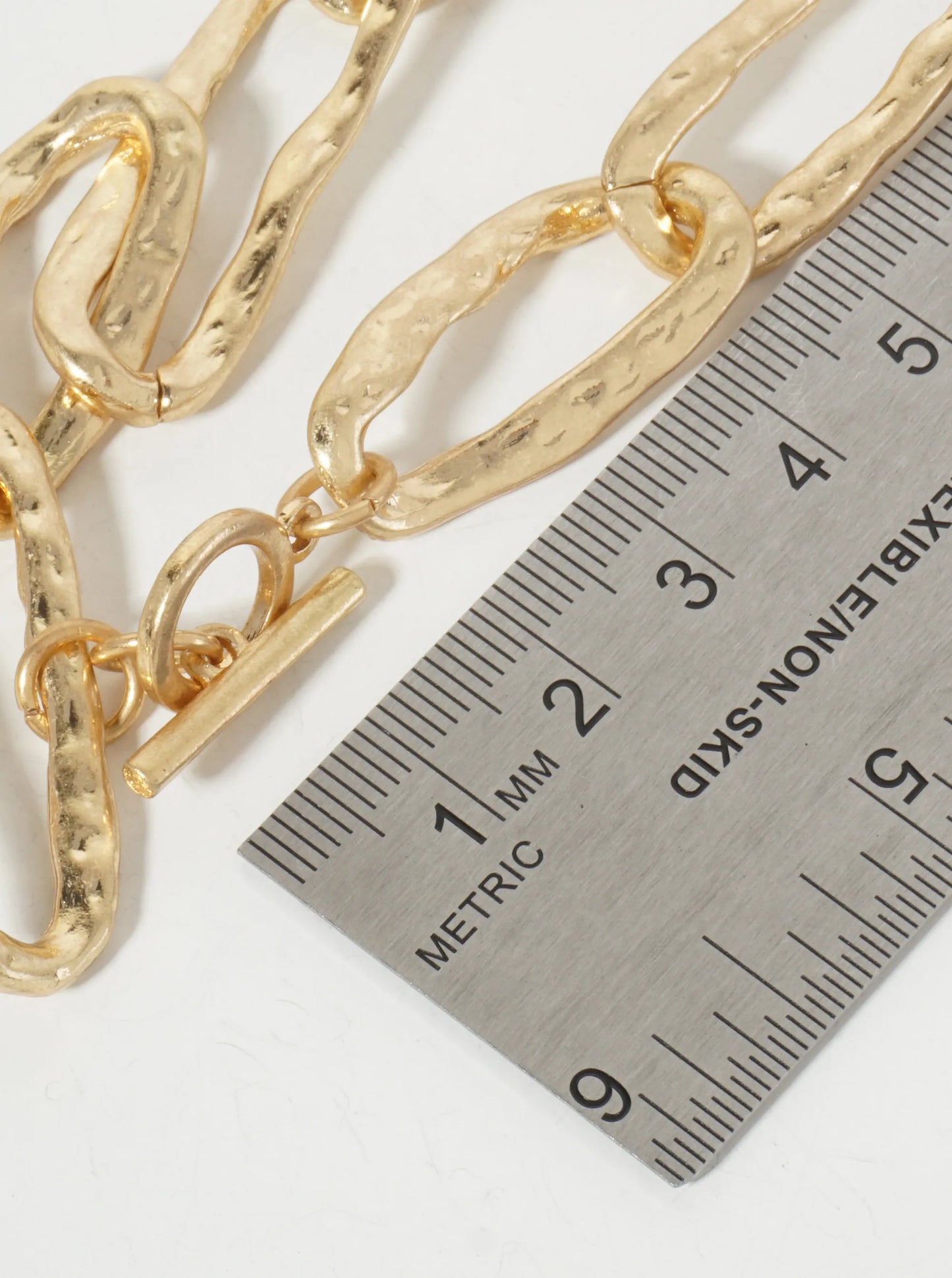 30-35mm Hammered-Texture Chain Necklace