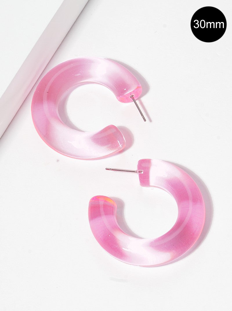 30mm Color Lucite Hoop Earrings