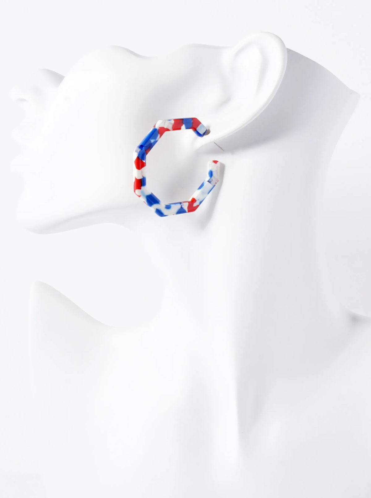 30mm Geometric Octagon Acetate Open Hoop Earrings