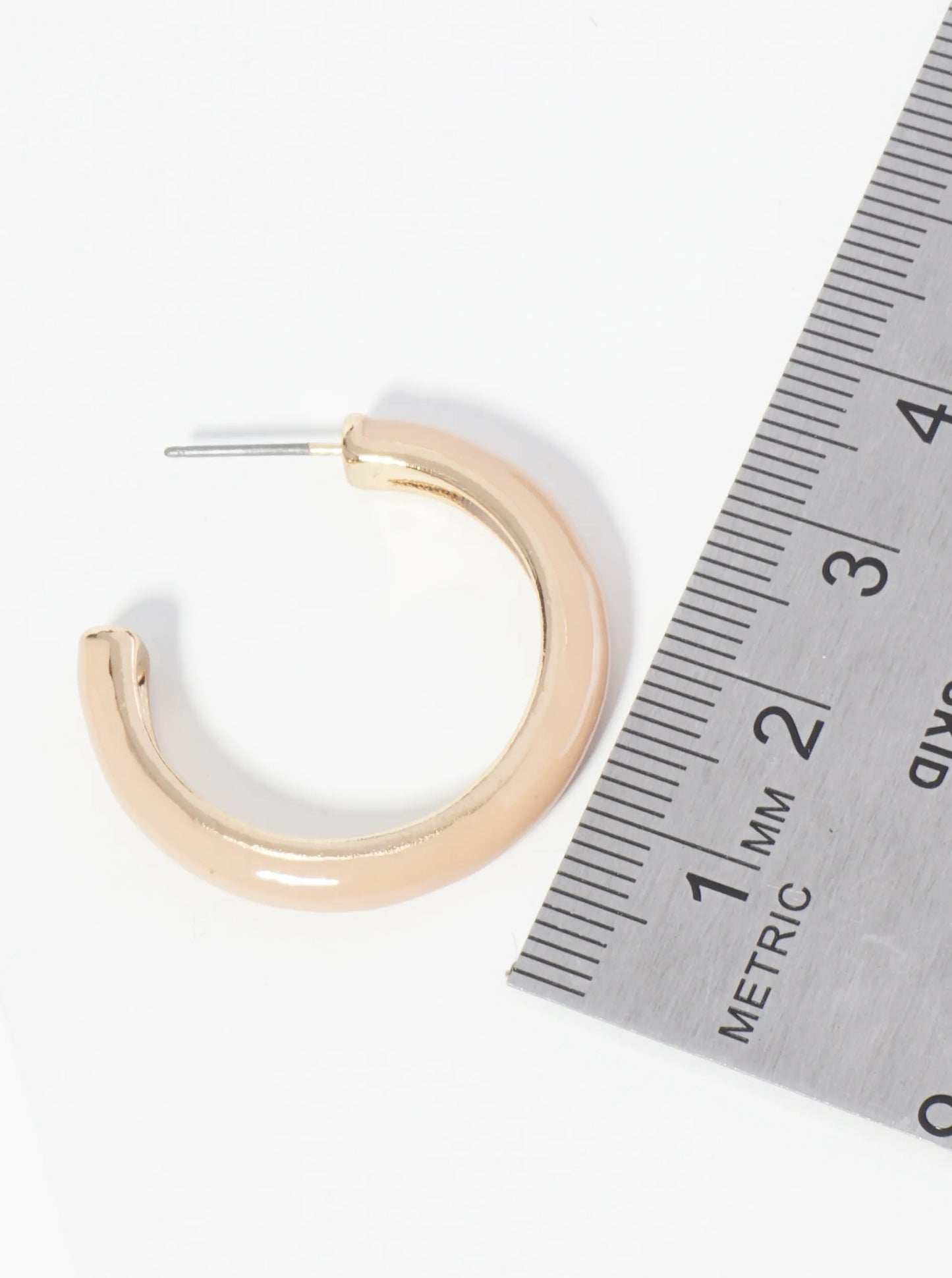 30mm Glossy Finish Enamel Hoop Earrings