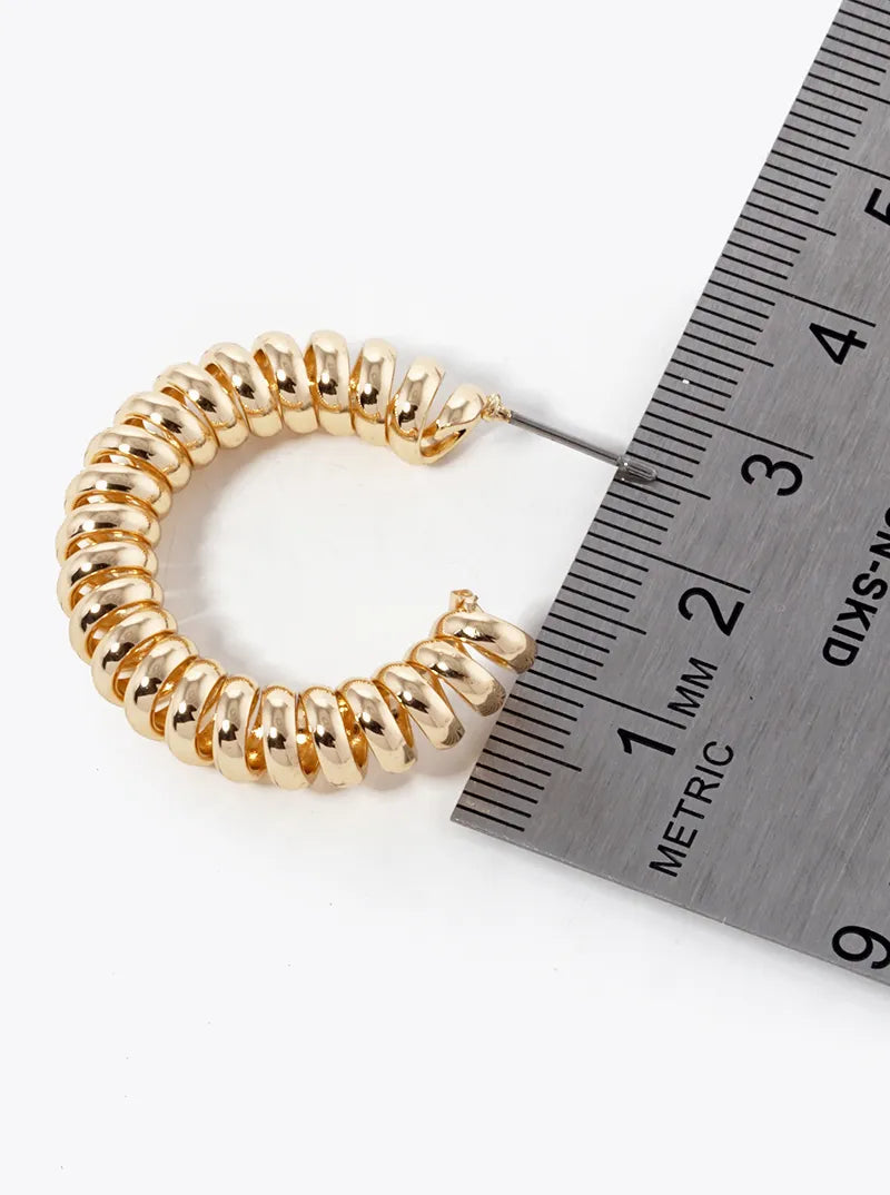 30mm Metal Spring Hoop Earrings