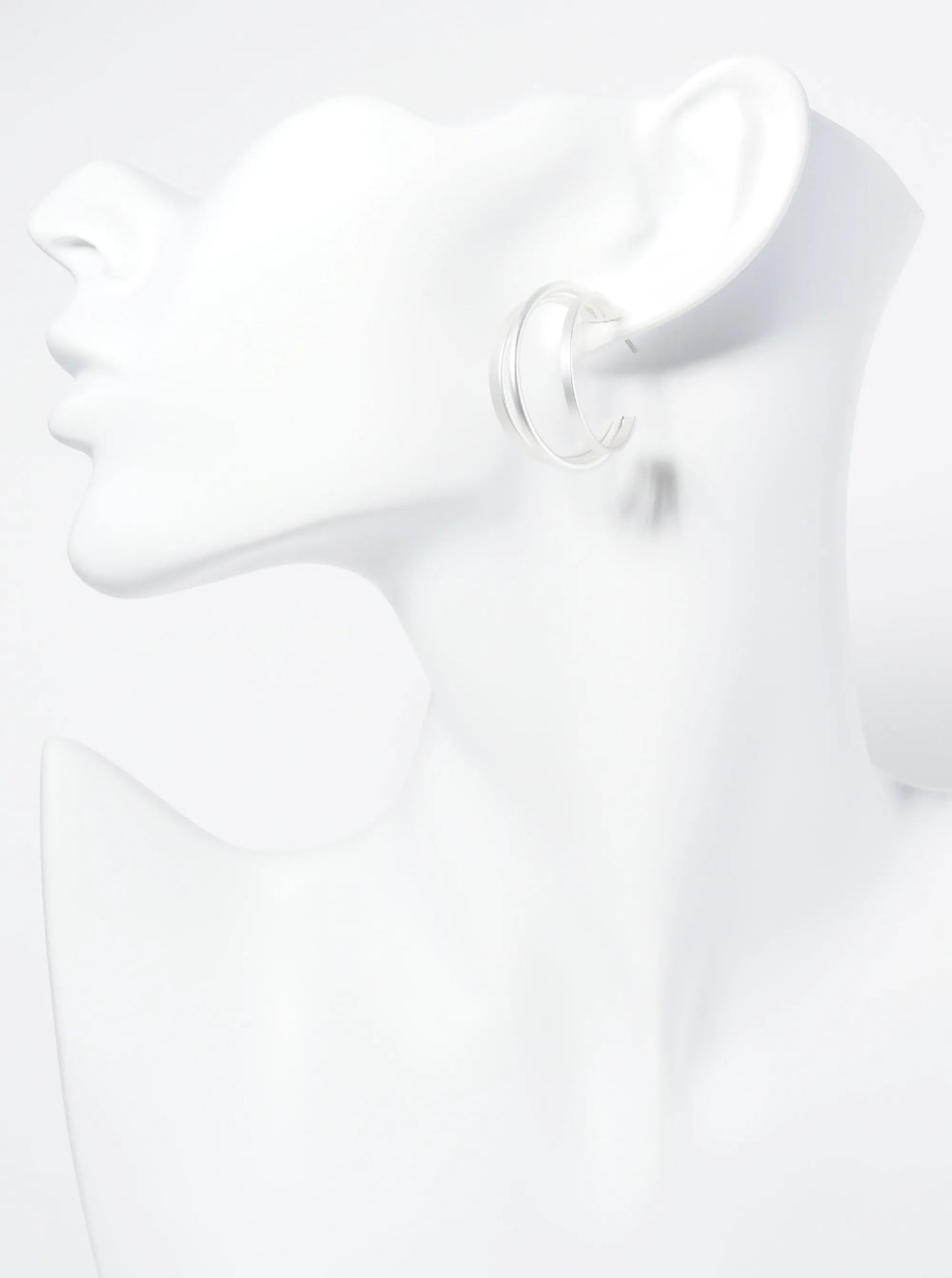 30mm Metal Triple Layer Hoop Earrings