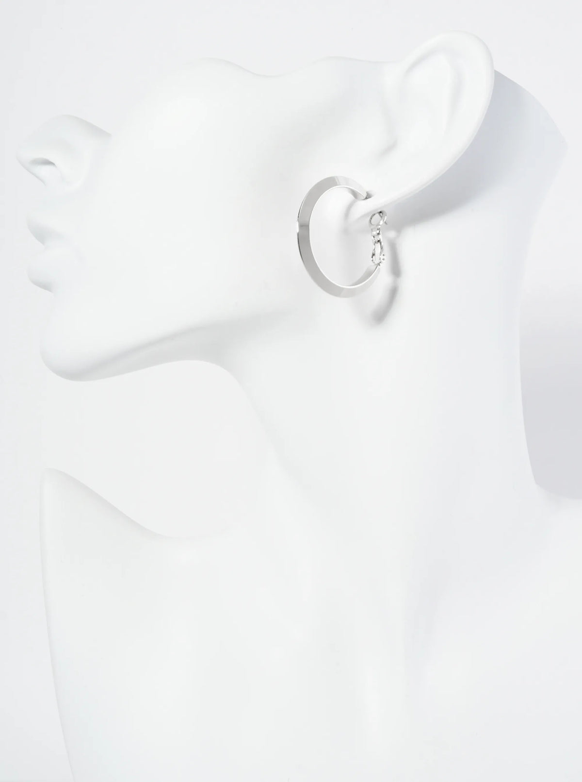 30mm Polished 14K-Gold-Dipped Brass Latch-Back Angled Hoop Earrings