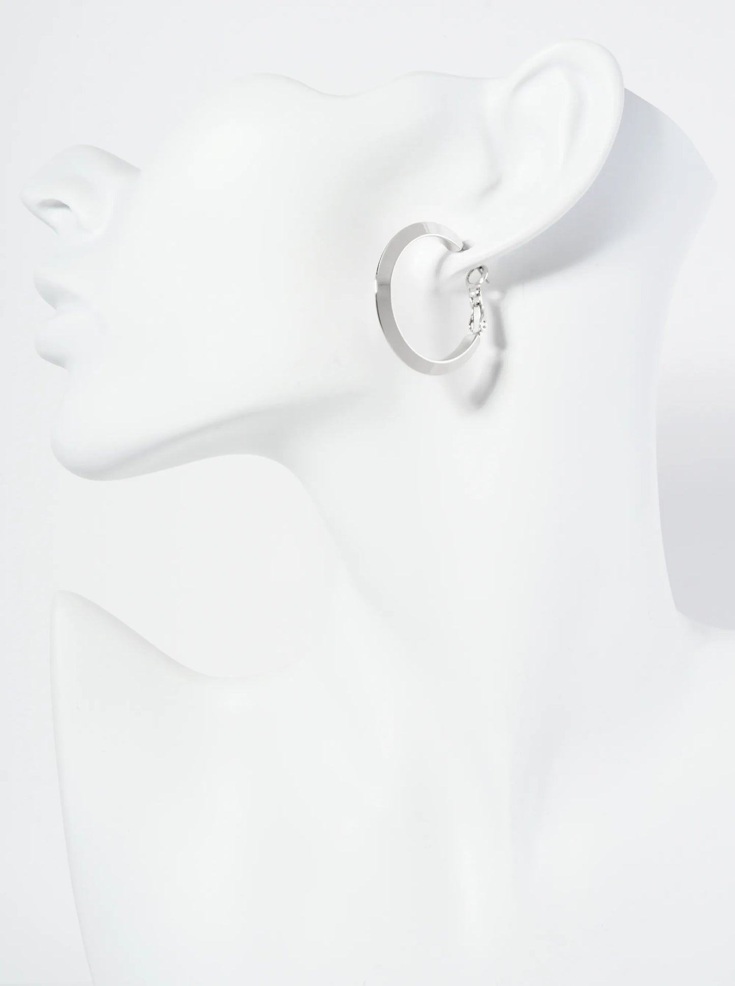 30mm Polished 14K-Gold-Dipped Brass Latch-Back Angled Hoop Earrings