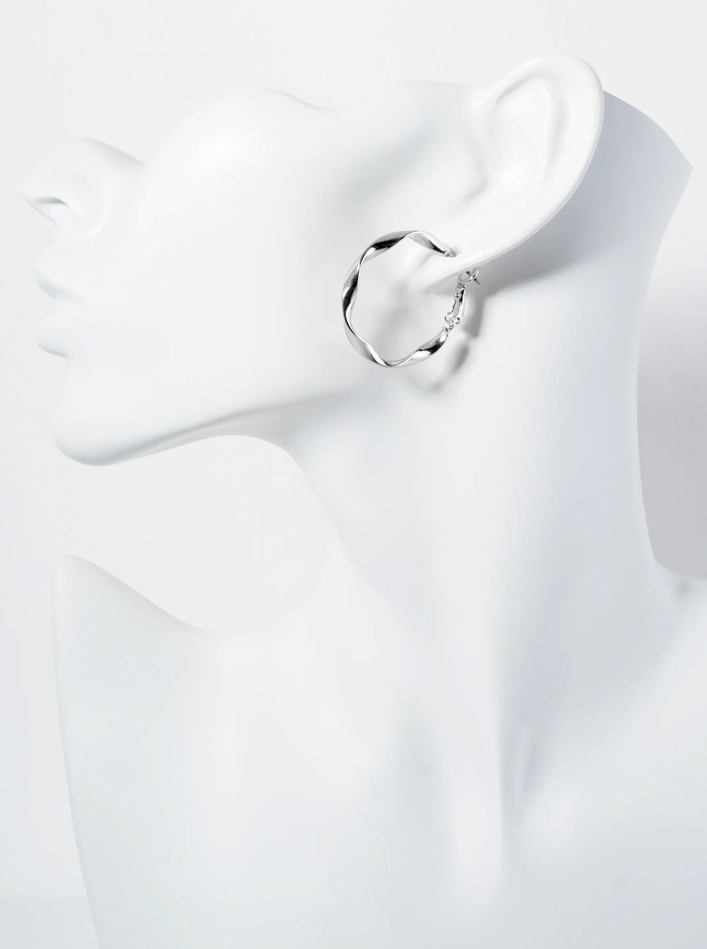 30mm Polished 14K-Gold-Dipped Twist Latch-Back Hoop Earrings