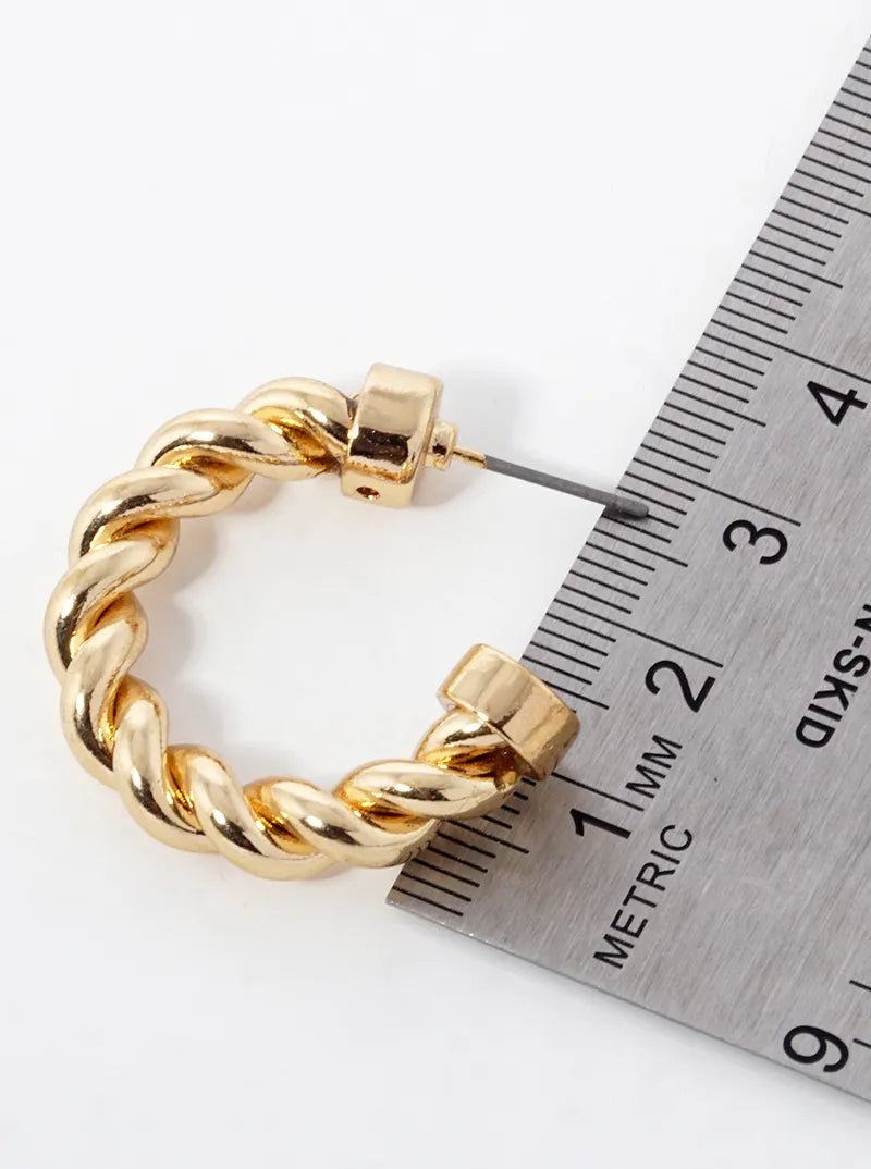 30mm Rope Shape Open Hoop Earrings