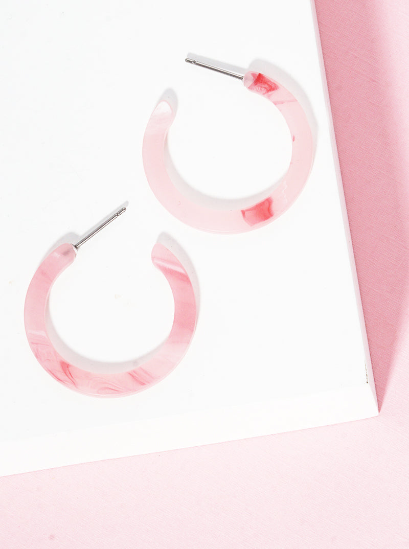 30mm Round Shaped Resin Hoop Earrings