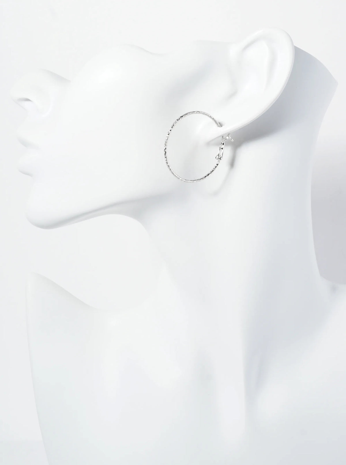 30mm Textured 14K-Gold-Dipped Lightweight Latch-Back Hoop Earrings