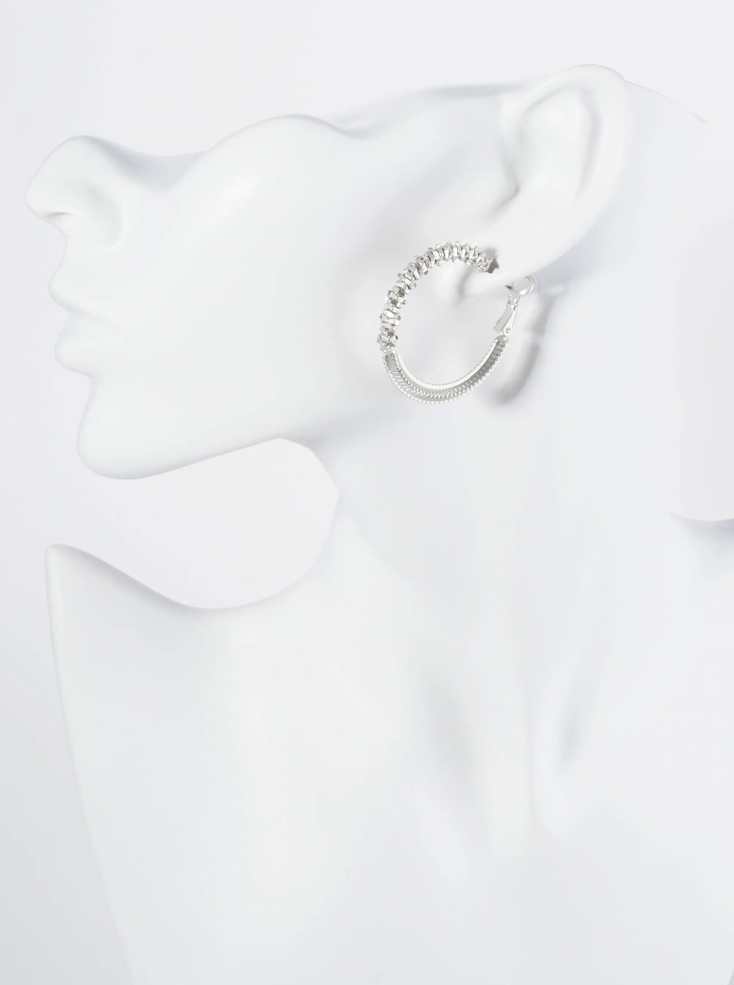 30mm Textured Metal Hoop Earrings