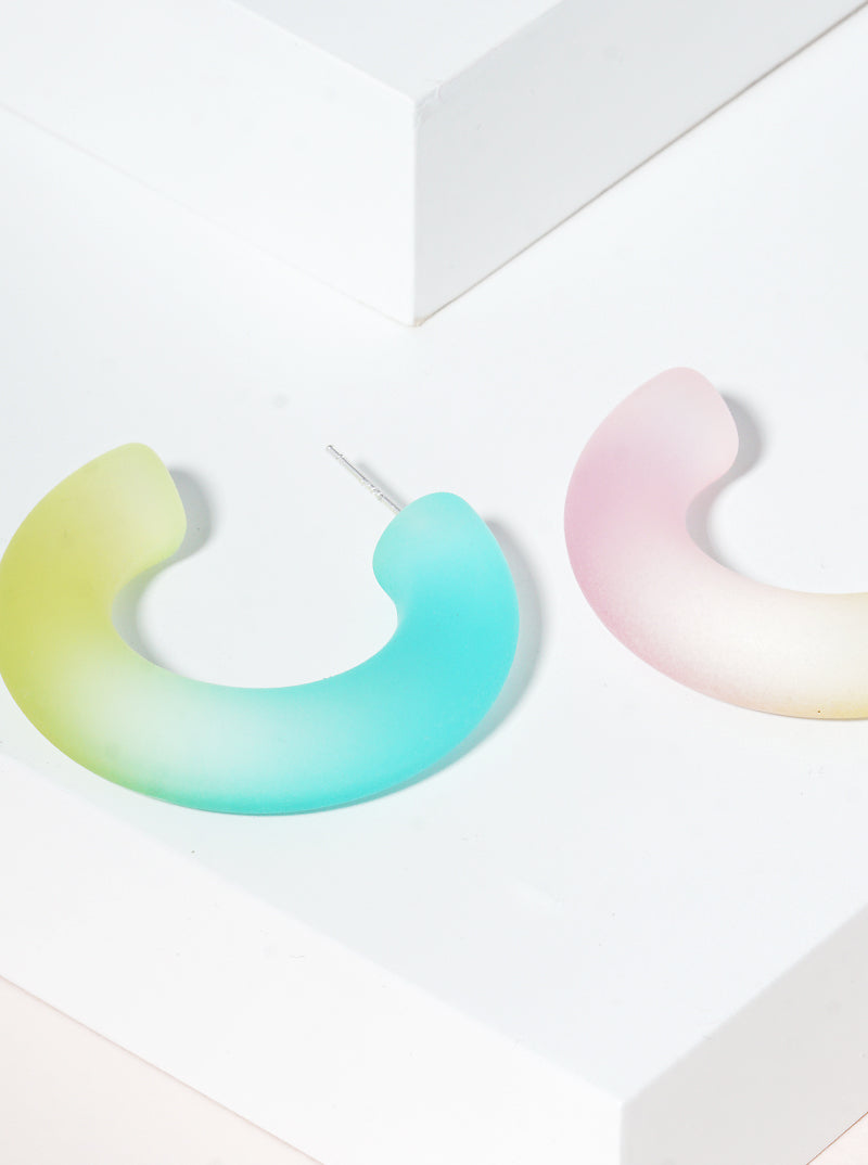 30mm Tie-dye Resin Hoop Earrings