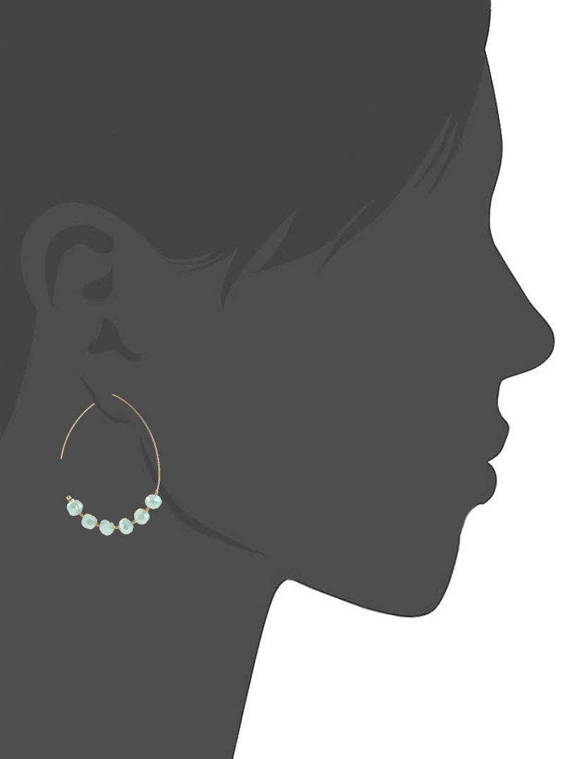 30mm Glass Beaded Wire Threader Earrings