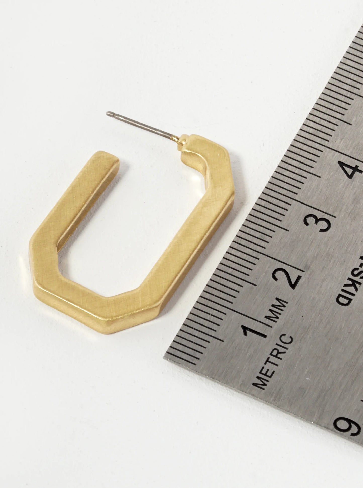 33mm Elongated Octagon Hoop Earrings