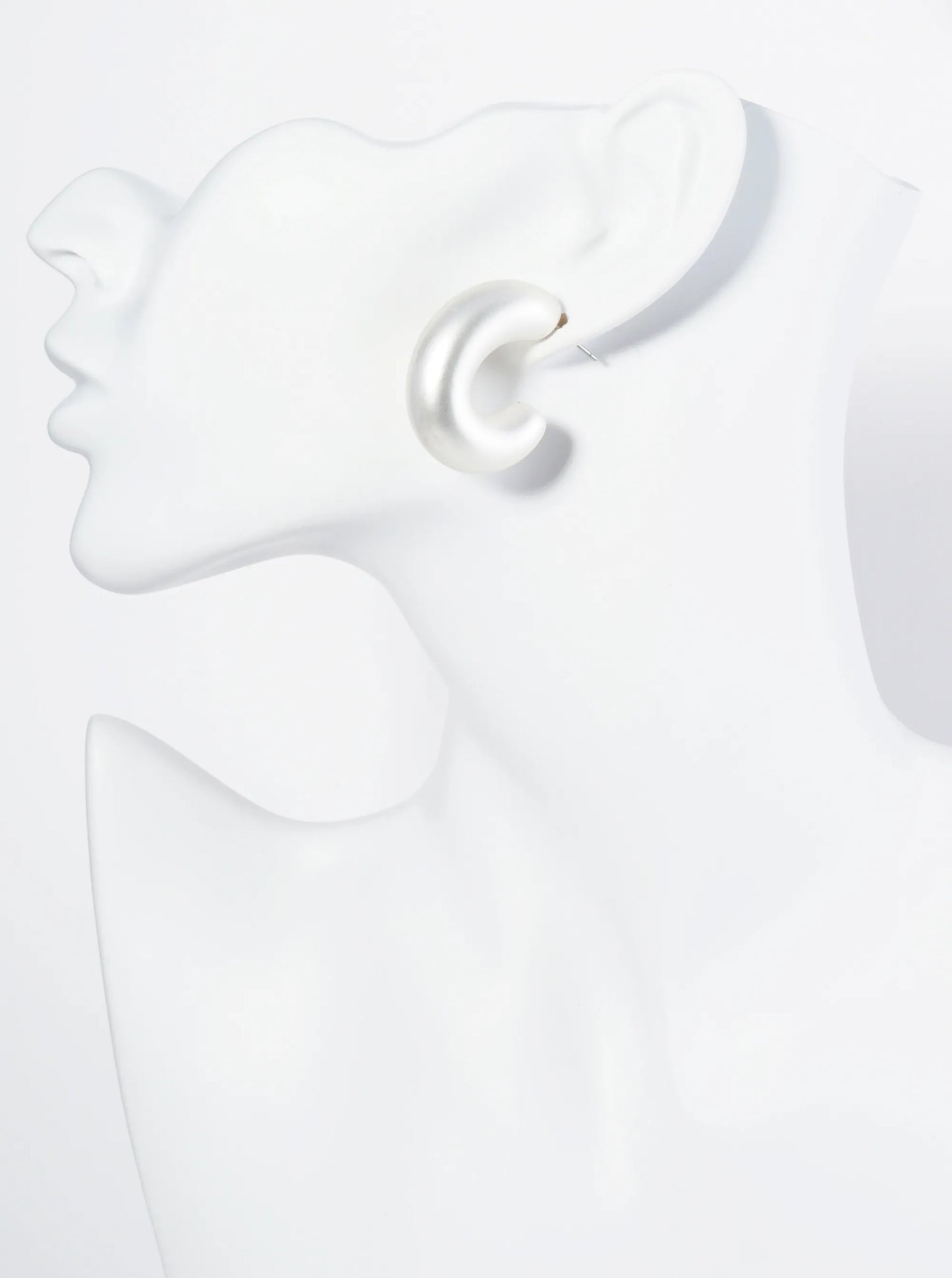 35mm Hollow Metallic Oval Shape Bold Chunky Hoop Earrings