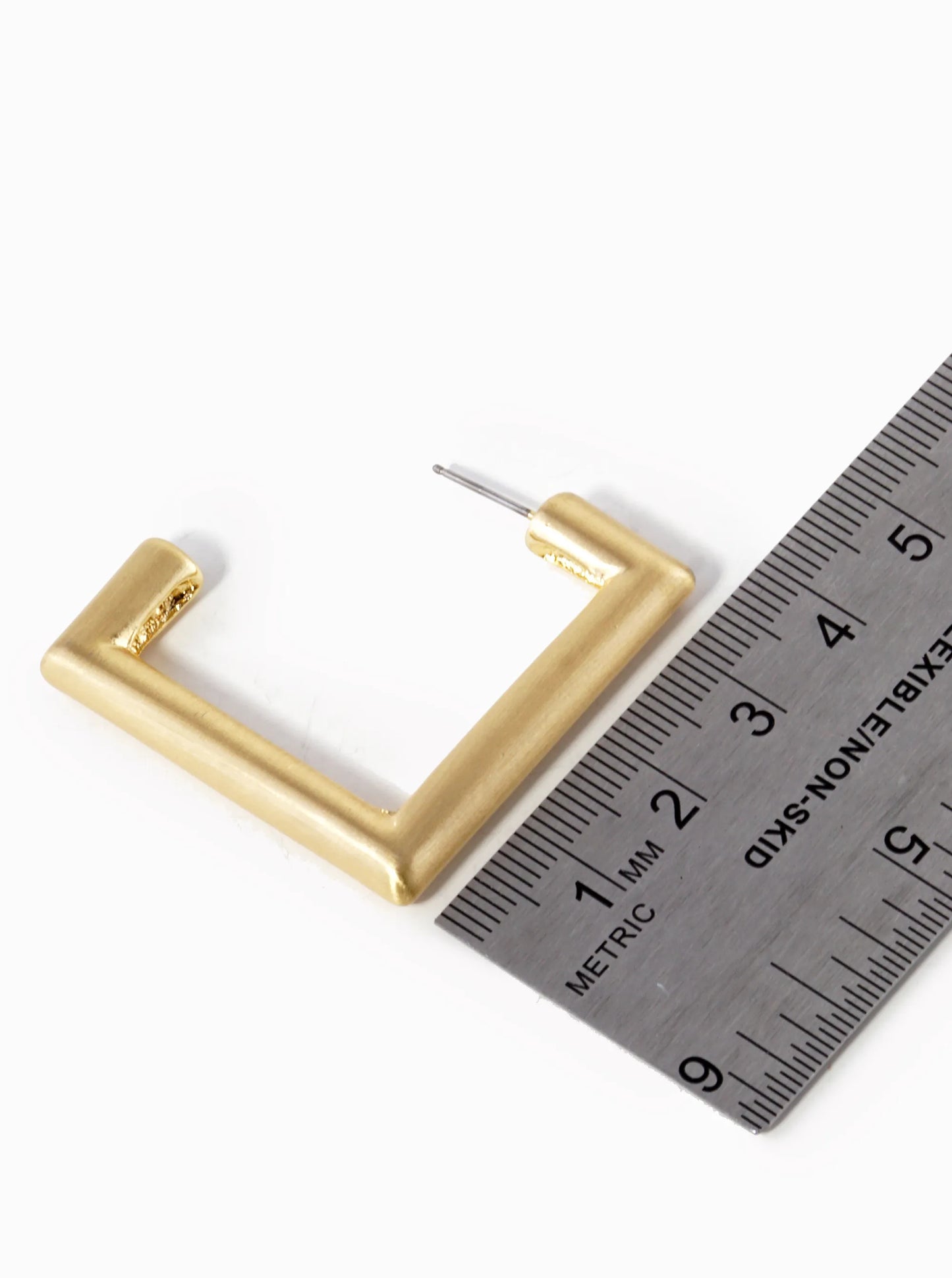 35mm Metal Chunky Square Hoop Earrings