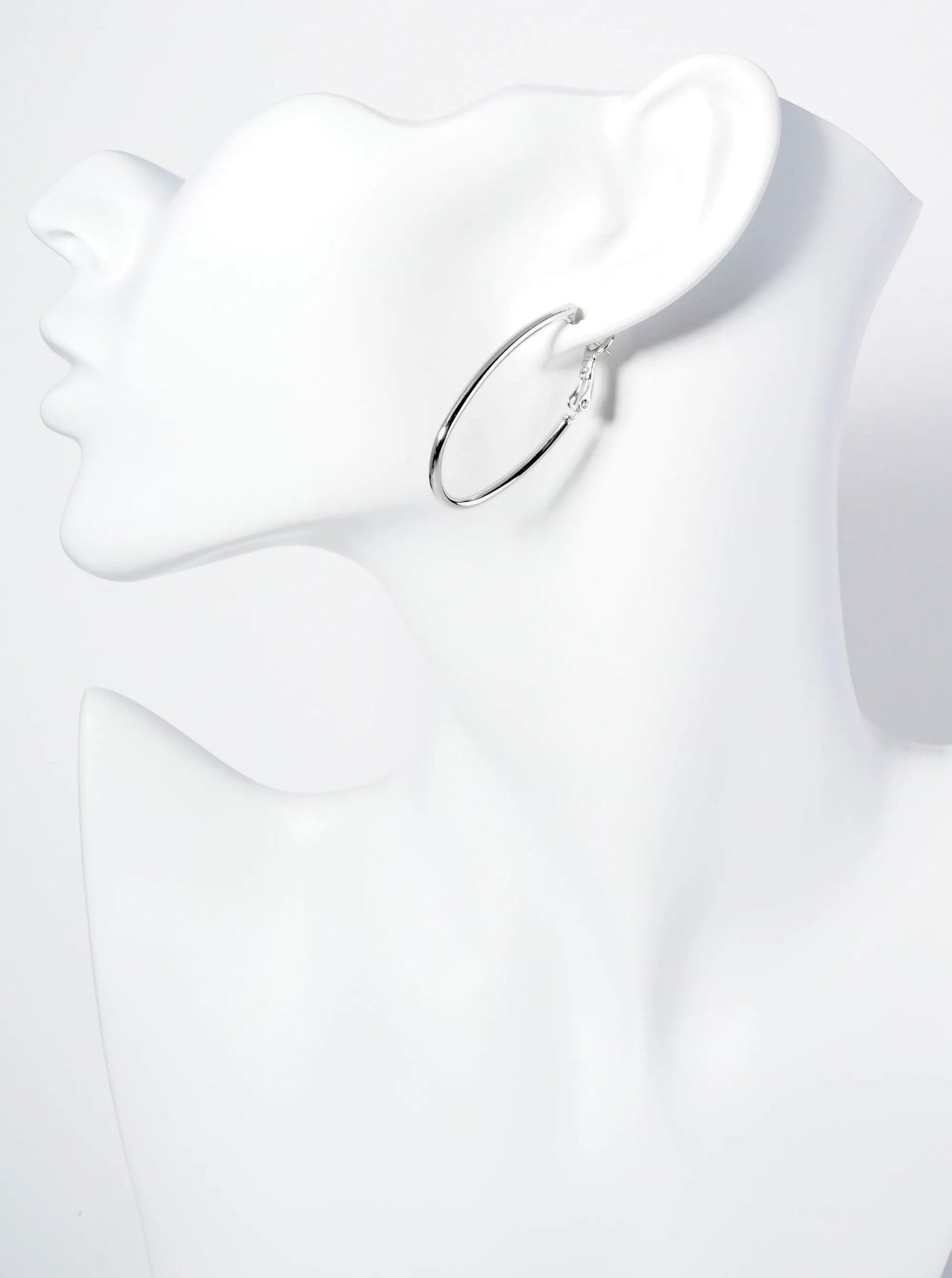 35mm Polished 14K-Gold-Dipped Oval Latch Back Hoop Earrings