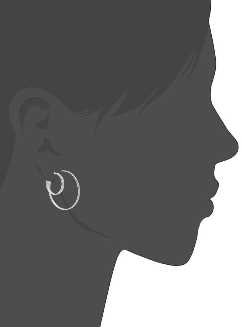35mm Metal Double Open Hoop Earrings