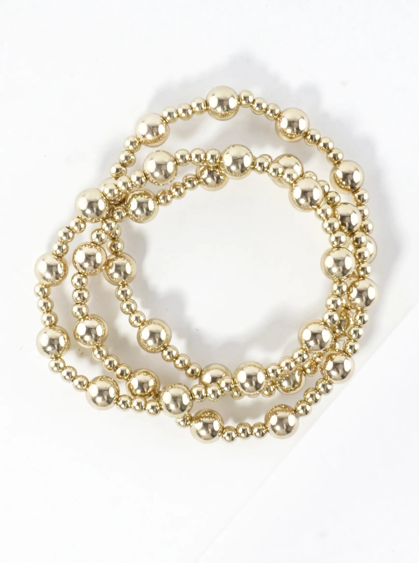 3PC-Set Alternating Beads Stretch Bracelets