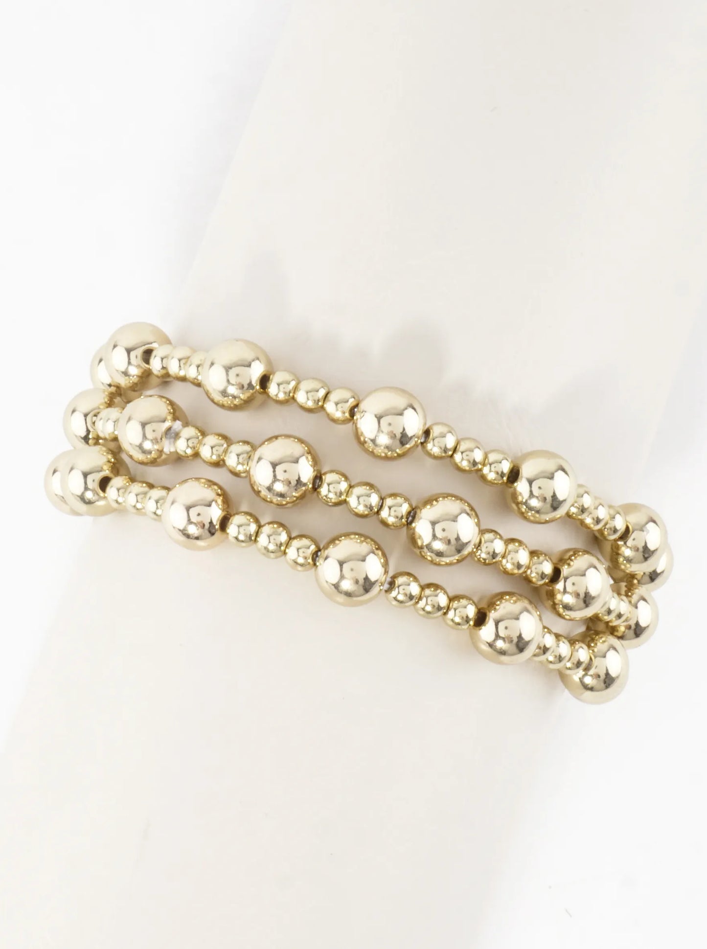 3PC-Set Alternating Beads Stretch Bracelets