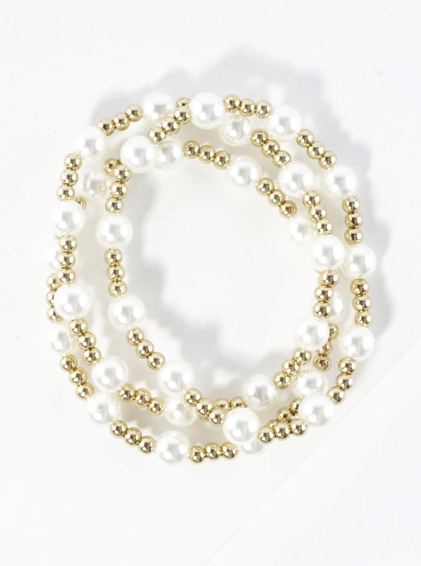 3PC-Set Alternating Beads Stretch Bracelets