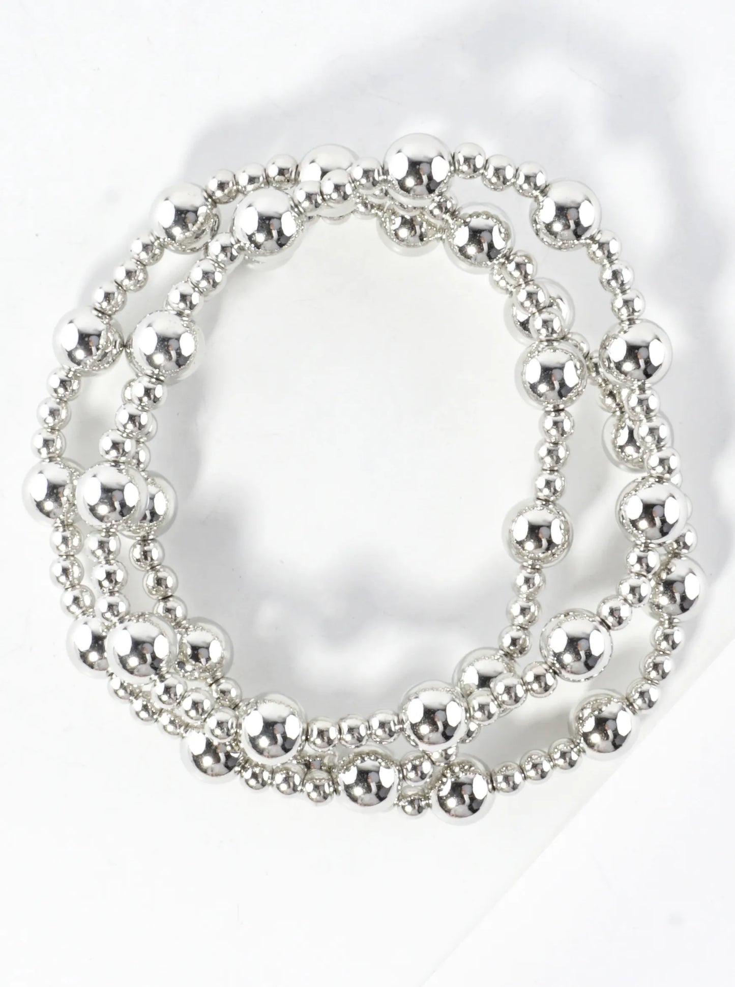 3PC-Set Alternating Beads Stretch Bracelets