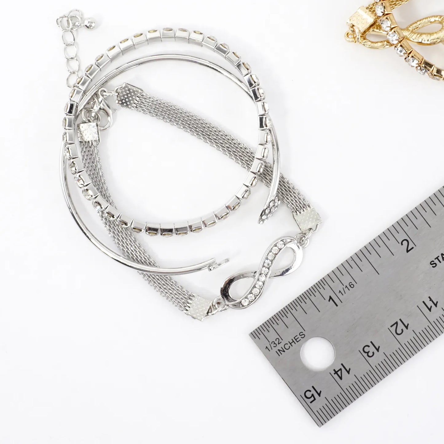 3PC Set Crystal Infinity Heart Tennis Bracelets