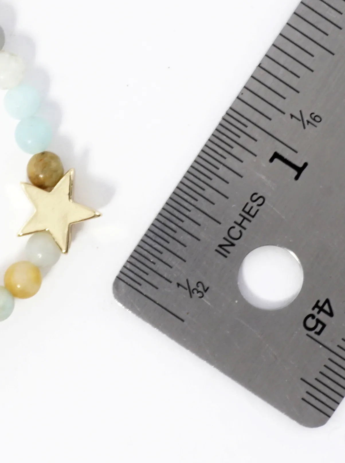 3PC-Set Genuine Stone Brass Star Stretch Bracelets