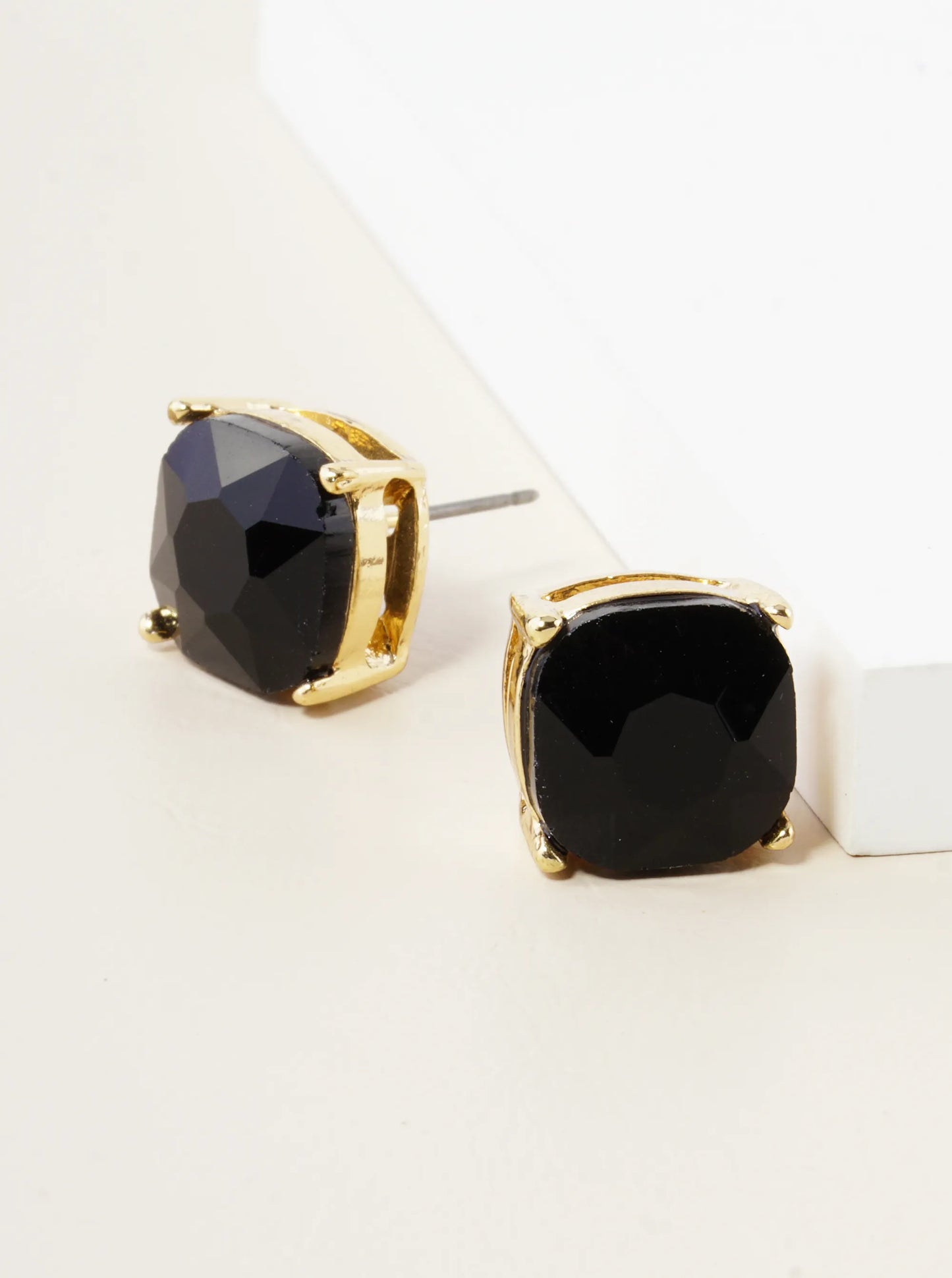 4-Prong Faceted 12mm Stone Post Stud Earrings